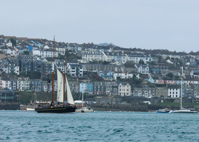 Sailing vessel Pellew on its departure from Weymouth as part of a 12-week journey around the UK to support recovery for veterans