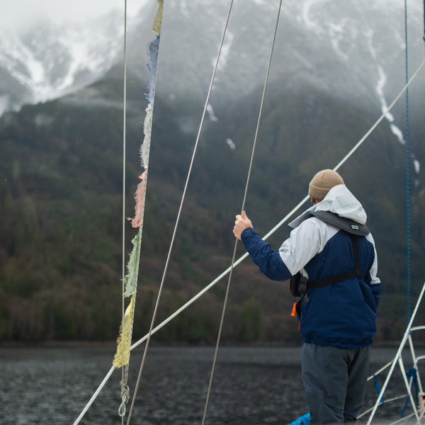 MJ1300 Men's Taku Elite Waterproof Jacket Pebble Grey-Neptune Navy