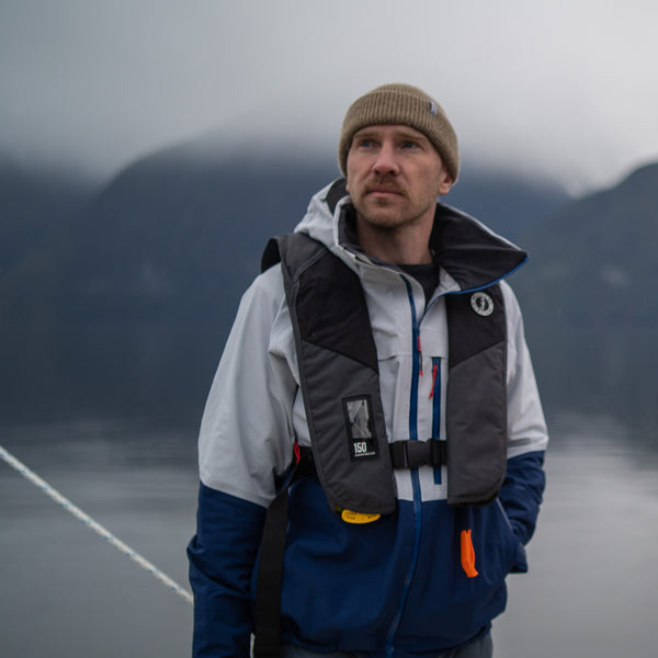 MJ1300 Men's Taku Elite Waterproof Jacket Pebble Grey-Neptune Navy